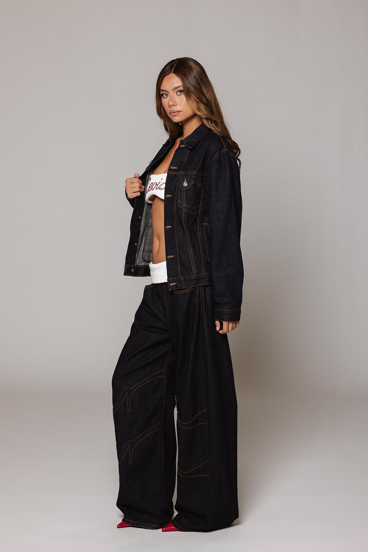 Black Fold Over Jeans